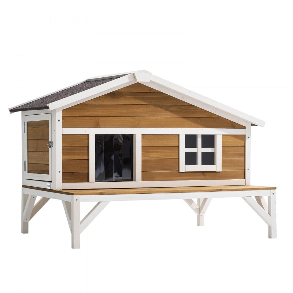 Outdoor Cat House with Insulated Foam Panels and PVC Curtain Weather-Resistant Design
