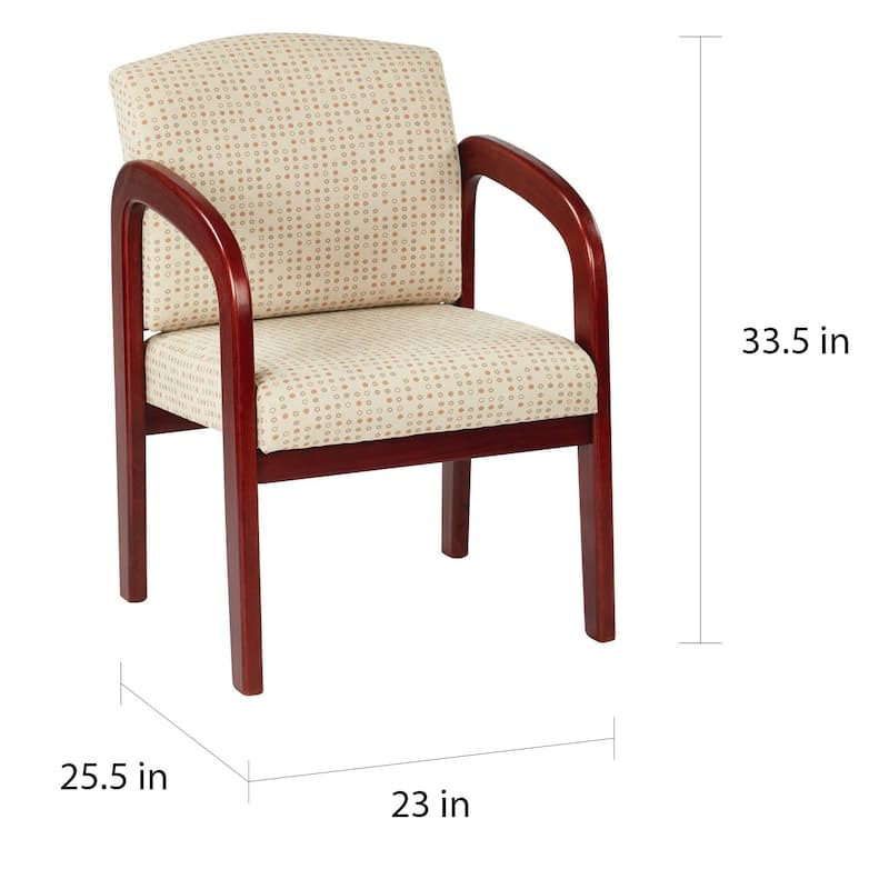 Office Star Cherry Finish Wood Visitor Chair