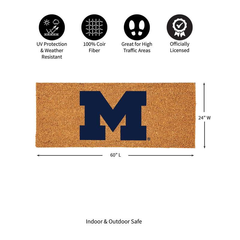 University Of Michigan Full Color Indoor/Outdoor Coir Mat