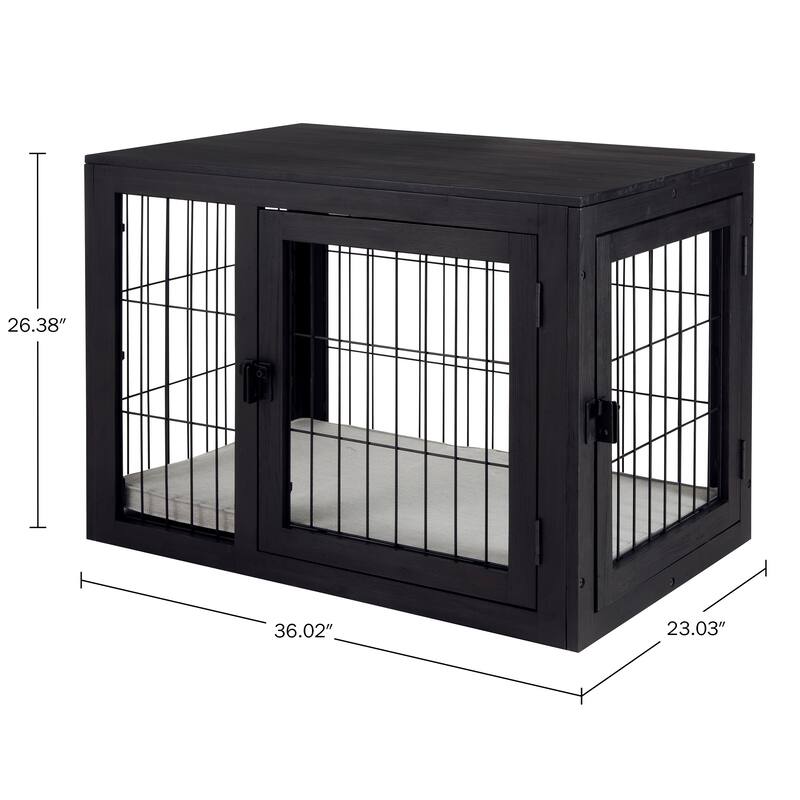 PETMAKER Furniture-Style Dog Crate with Double Doors and Cushion