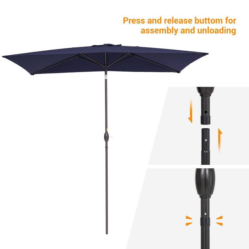 BONOSUKI Aluminum 10 x 6.5ft Patio Market Umbrella,Tilt and Crank