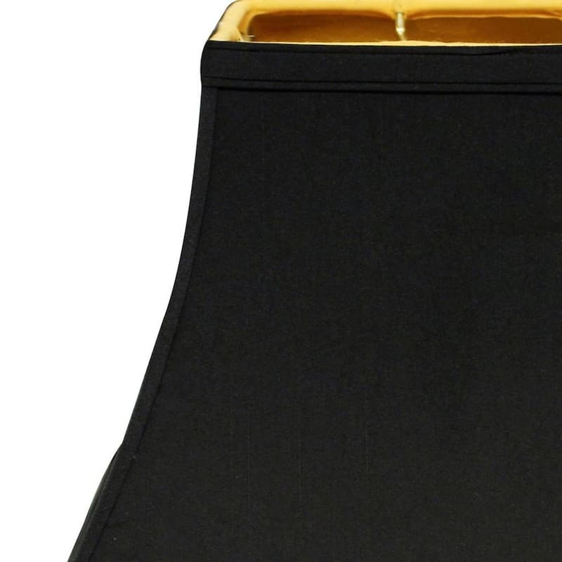 HomeRoots Black Shantung Silk Square Lamp Shade - 14