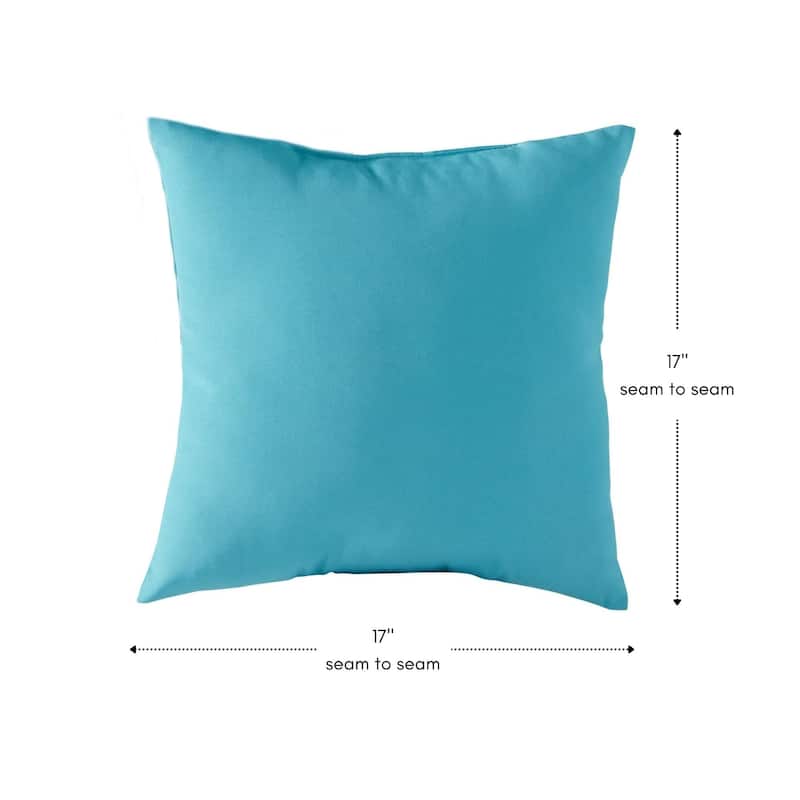 Greendale Home Fashions Outdoor Teal 17-inch Square Throw Pillow (Set of 2)