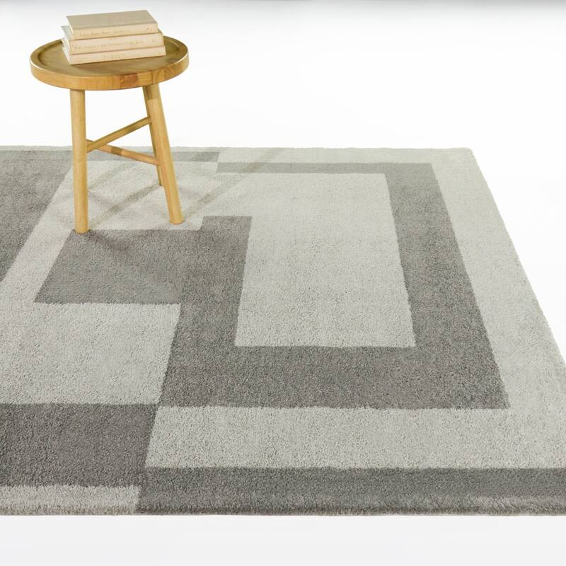 Andrade Modern Geometric Area Rug - Dark Grey/Light Grey - 7'10" x 10'