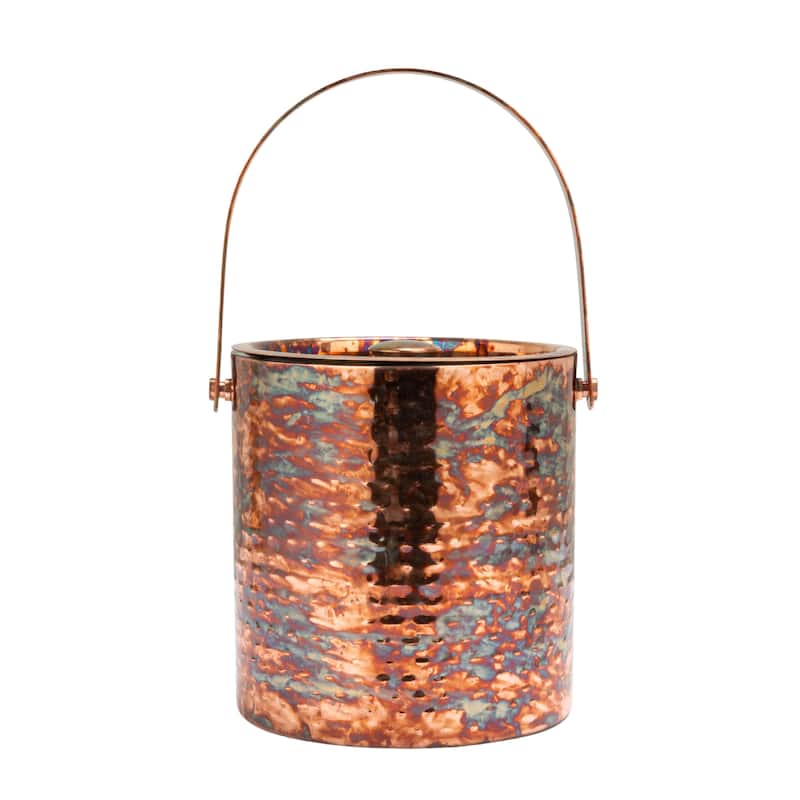 Hammered Oxidized Stainless Steel Ice Bucket