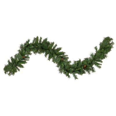 9' x 14" Black River Pine with Pine Cones Artificial Christmas Garland Unlit