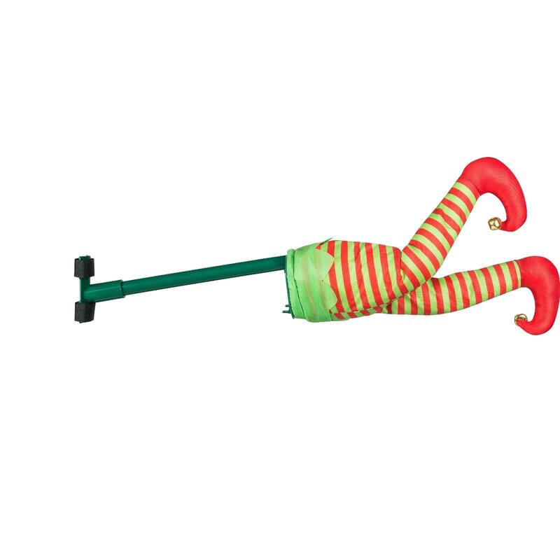 Mr. Christmas Animated Kicking Elf Christmas Tree Decoration - Motion Activated - Red