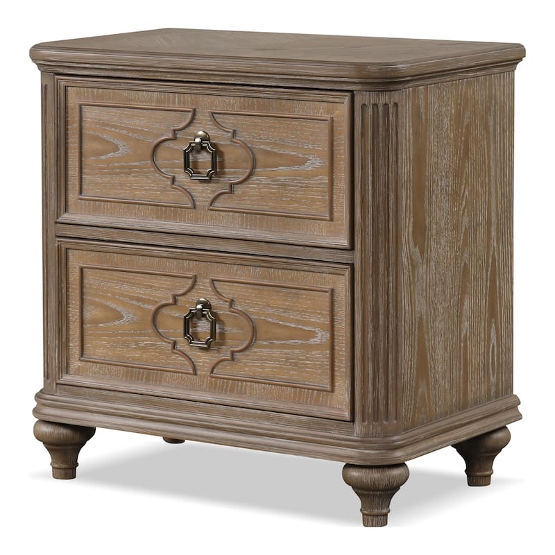 Furniture of America Aveline Modern 3-Piece Rustic Oak Solid Wood Panel Bedroom Set