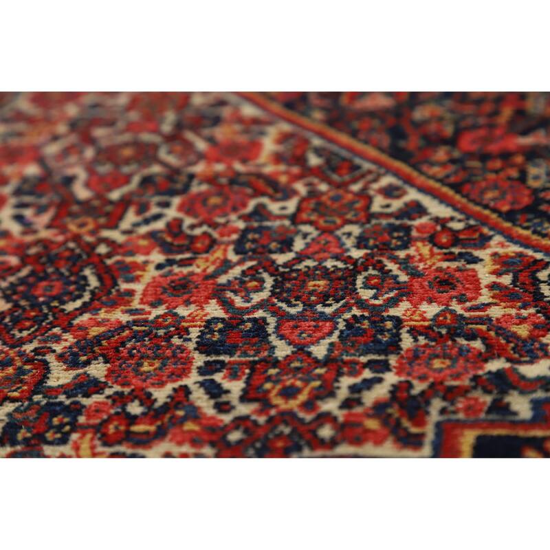 Hand Knotted Oriental 100% Wool Carpet Traditional Medallion Beige & Ivories Senneh Area Rug - 6' 3'' X 4' 5''