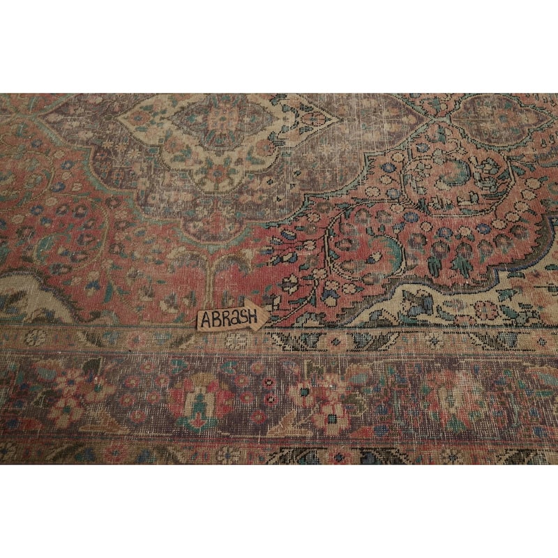 Traditional Tabriz Persian Vintage Rug Hand-Knotted Wool Carpet - 6'6" x 9'8"