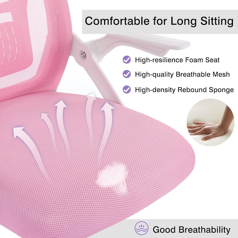 Javlergo Office Chair Mid Back Swivel Lumbar Support Desk Chair, Computer Ergonomic Mesh Chair with Armrest
