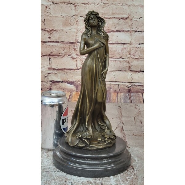 専用　bronze sculpture Aldo Vitaleh Bronze Maiden Statue, Lost-wax Casting, Brown Patina