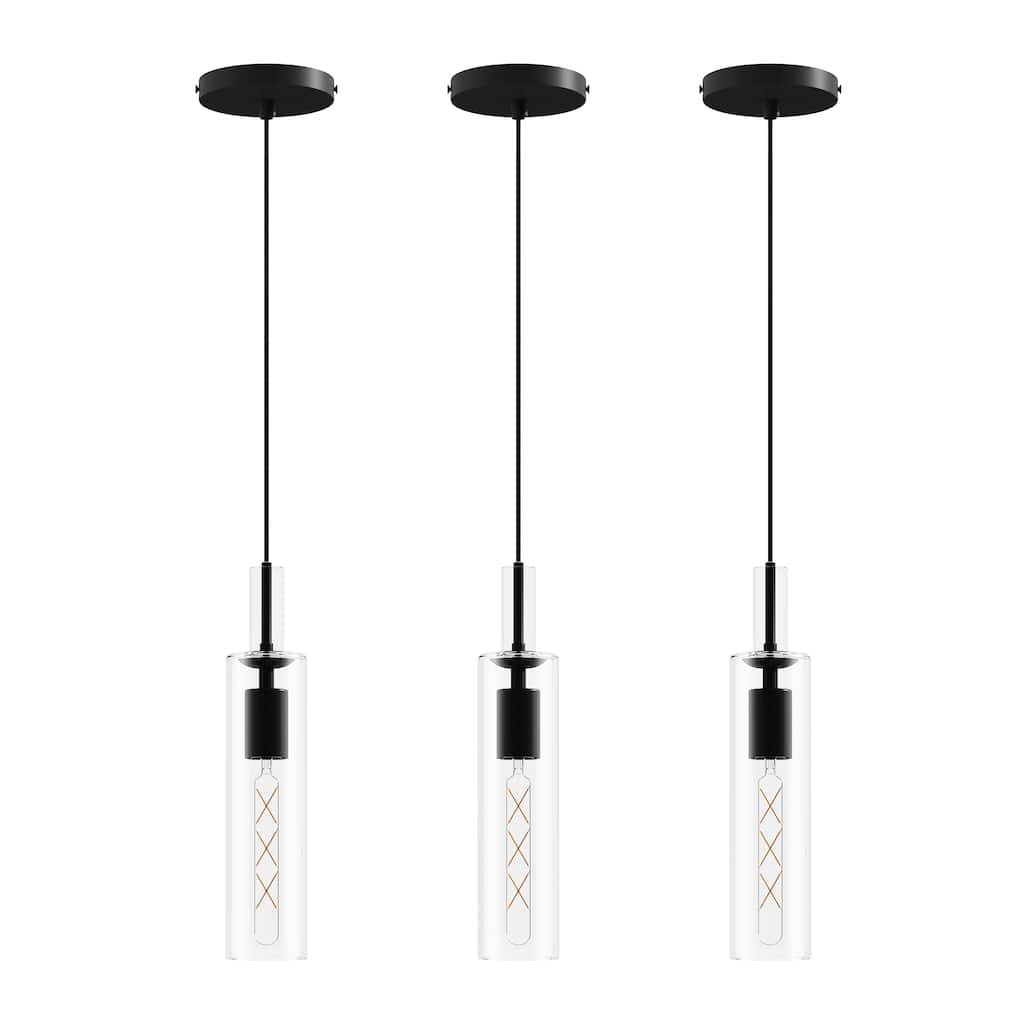 3 Pack Black Pendant Lights for Kitchen Island