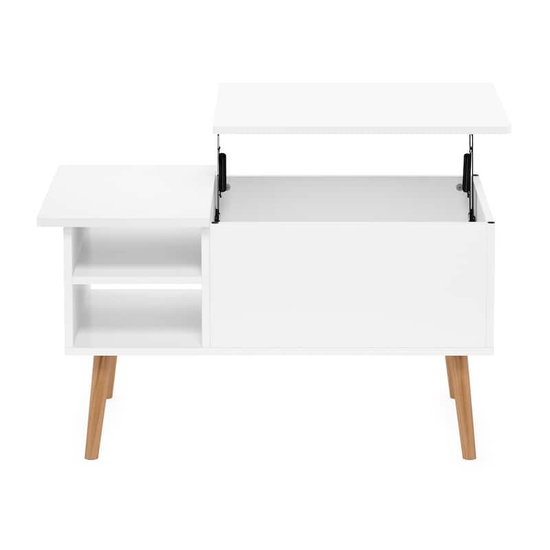 Furinno Jensen Lift Top Coffee Table With Wooden Leg