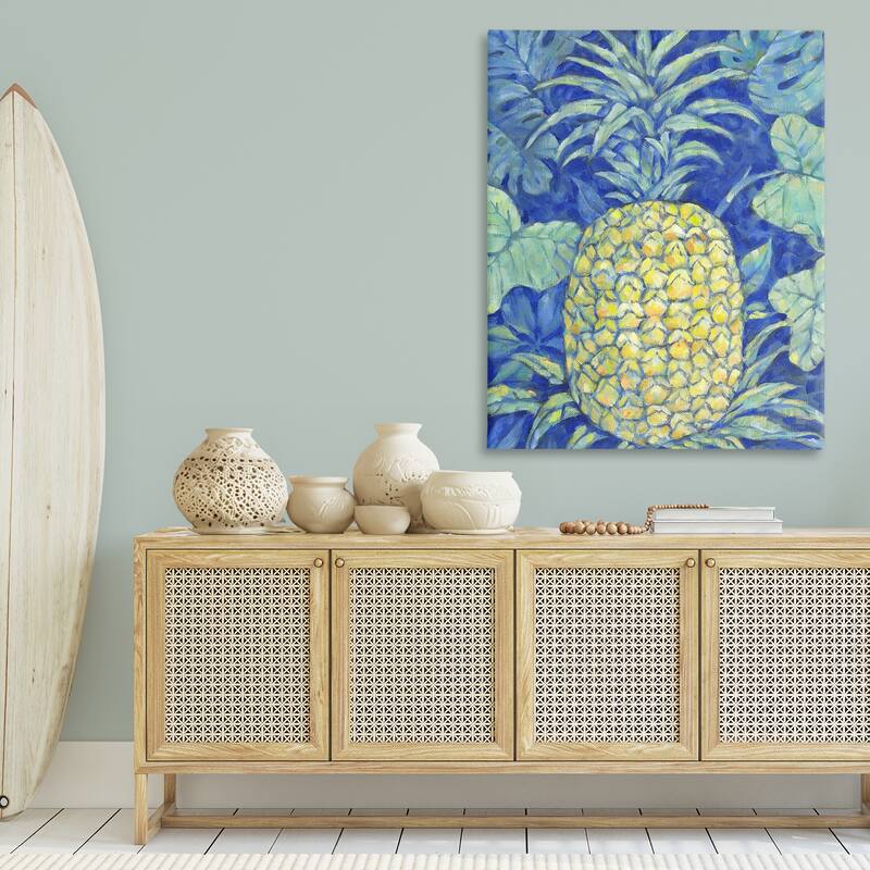 Stupell Blue Hawaii Pineapple Canvas Wall Art Design By Paul Brent