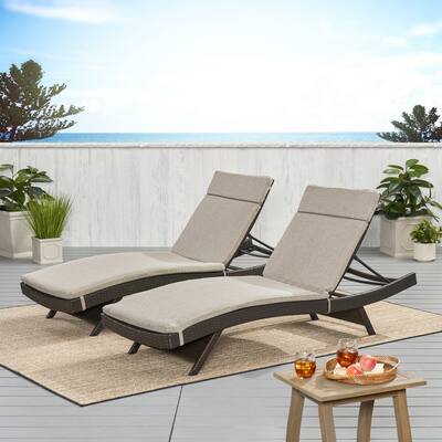 Salem Outdoor Cushion Set for Chaise Lounge - Cushions only (Set of 2) by Christopher Knight Home - 79.25"L x 27.50"W x 1.50"H