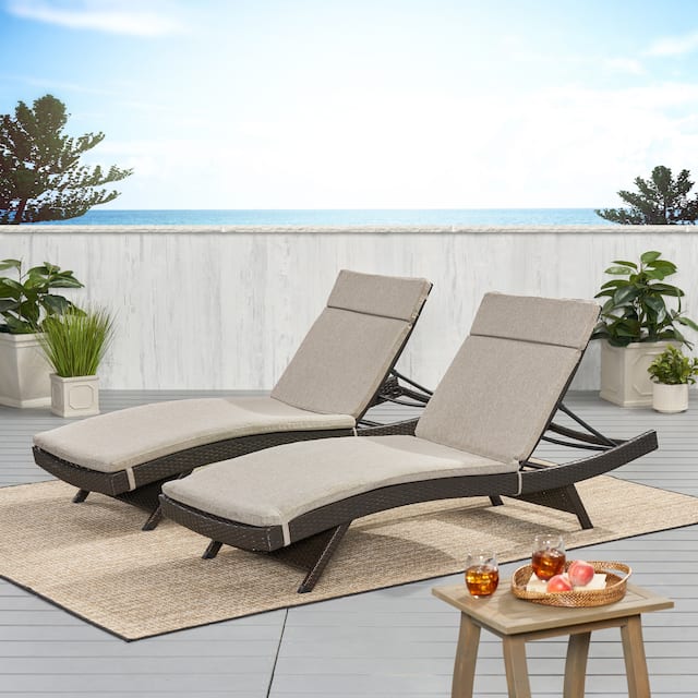 Salem Outdoor Chaise Lounge Cushion ONLY (Set of 2) by Christopher Knight Home - 79.25"L x 27.50"W x 1.50"H - Charcoal