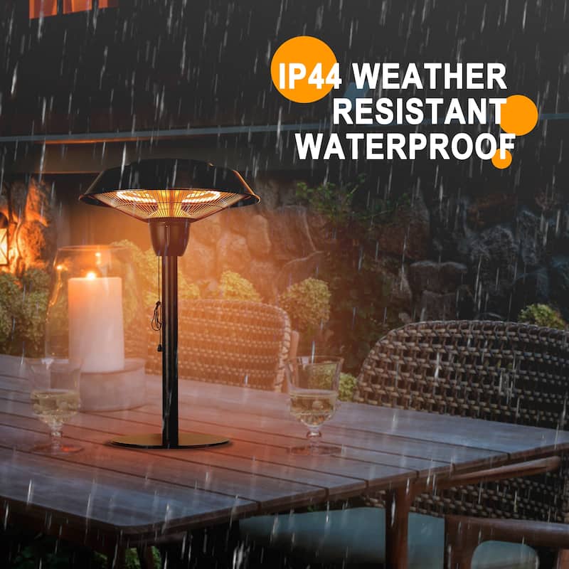 1500W Electric Tabletop Patio Heater, Infrared Electric Outdoor Heater, Portable Heater 5100 BTU