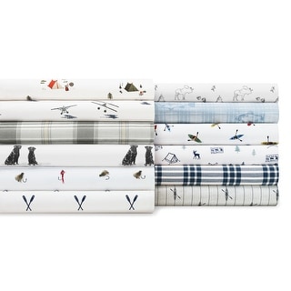 Eddie Bauer Printed Cotton Percale Deep Pocket Sheet Set.