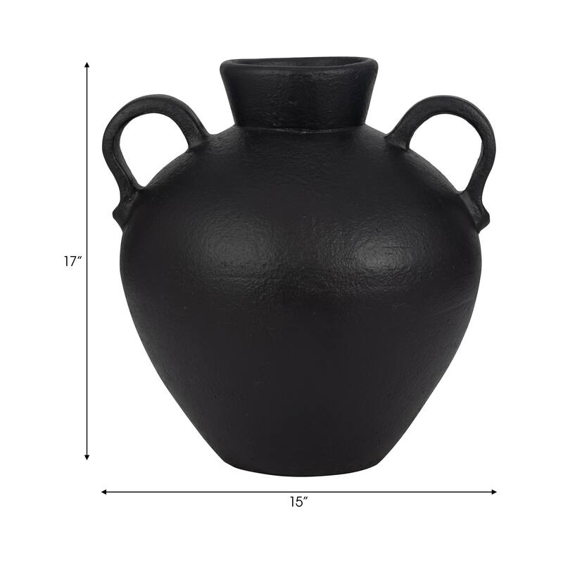 Sagebrook Home Terracotta, 17" Unique Jug With 2 Handles, Amphora, Textured, Durable/stylish item, Serenity/Mysterious