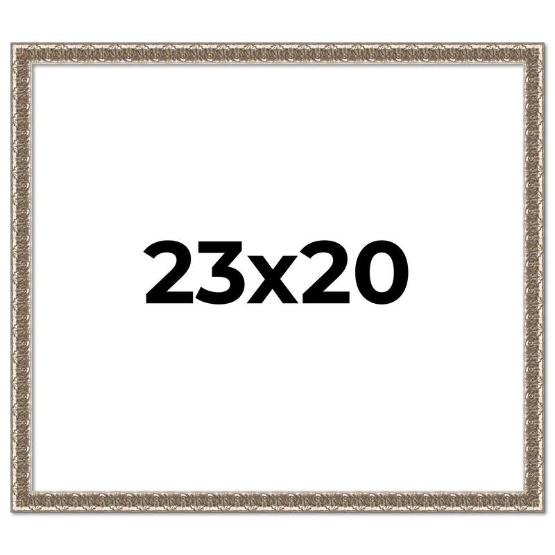 23x20 Frame Silver Versailles Ornate Solid Wood Picture Frame | 1 Inch