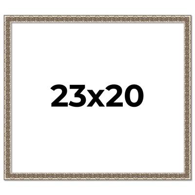 23x20 Frame Silver Versailles Ornate Solid Wood Picture Frame | 1 Inch