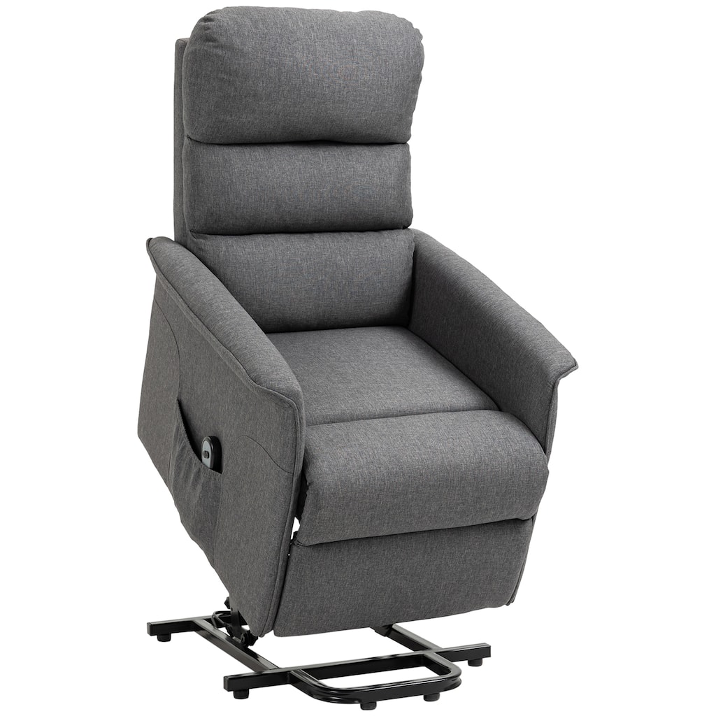 Electric Power Lift Recliner Chair for Elderly, Fabric Lift Chair with Remote Control, Side Pockets for Living Room