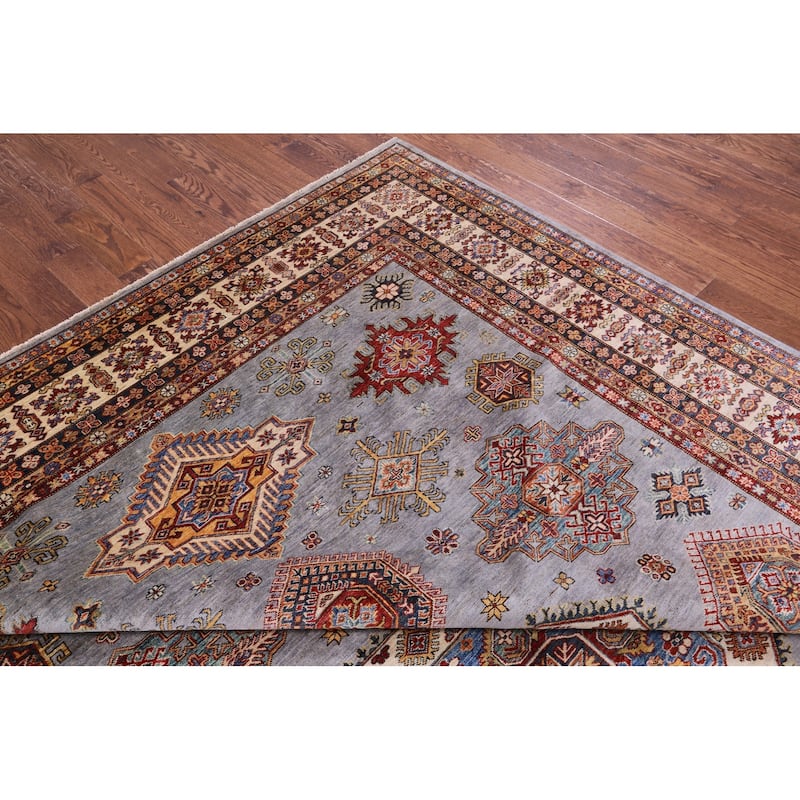 Golden Nile Super Kazak Hand Knotted Wool Rug - 9' 0" X 11' 10"
