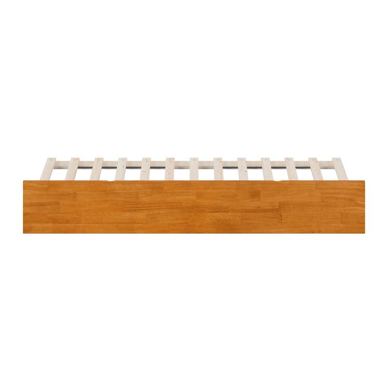 Twin Size Trundle Bed - Space Saving Sleeper with Rolling Storage - HomeStock