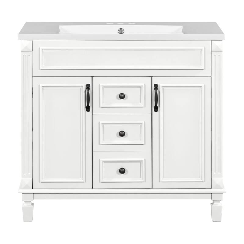 2 Drawers Bathroom Vanity with Top Sink