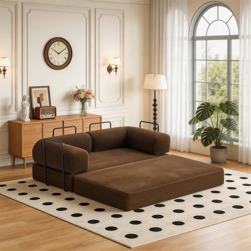 Corduroy Large Couch Convertible Floor Sofa Bed Sleeper