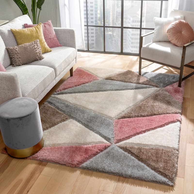 Well Woven San Francisco Venice Geometric Shag Area Rug