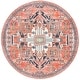 preview thumbnail 14 of 15, SAFAVIEH Serapi Shahrzad Traditional Machine Washable Cotton Rug 6'7" Round - Rust/Navy - Round