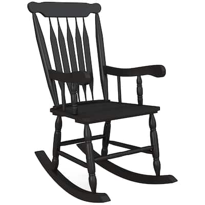 Outdoor Wood Rocking Chair, 350 lbs. Porch Rocker with High Back