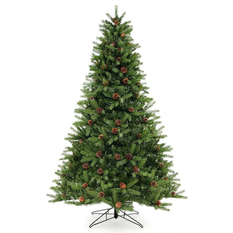 7 FT Pre-Lit Christmas Tree with Quick Power Connector Timer - Green