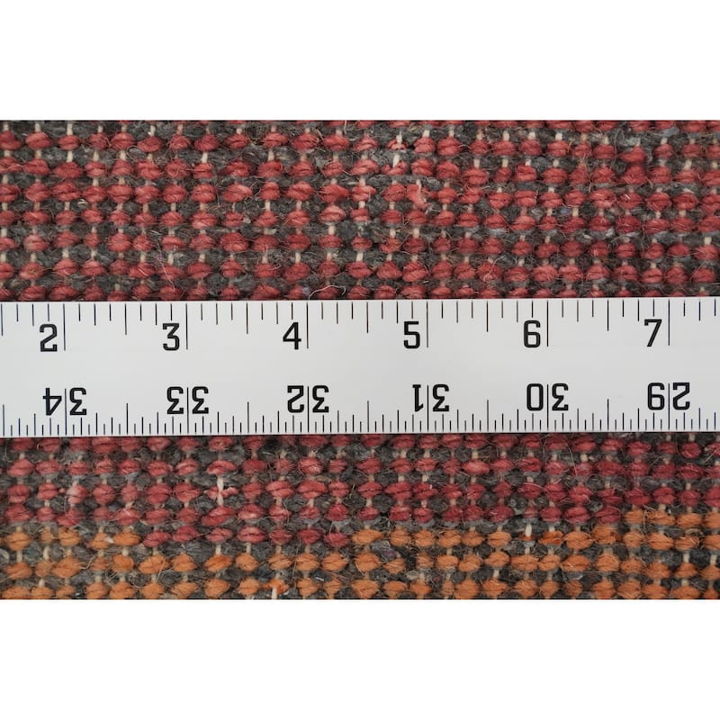 Hand Knotted Oriental 100% Wool Carpet Modern Solid Oranges & Rust Gabbeh Area Rug - 9' 7'' X 6' 5''