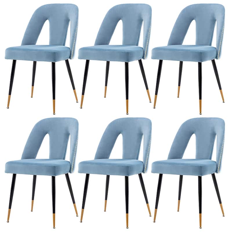 Modern Velvet Upholstered Dining Chairs Set of 6