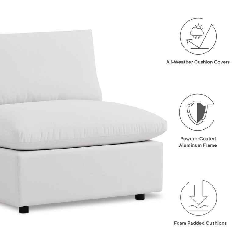Commix 5-Piece Outdoor Patio Armless Sectional Sofa