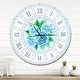 preview thumbnail 9 of 9, Designart 'Blue Hand drawn Roses Shabby Chic Vintage' Oversized Contemporary Wall CLock 29 in. wide x 29 in. high