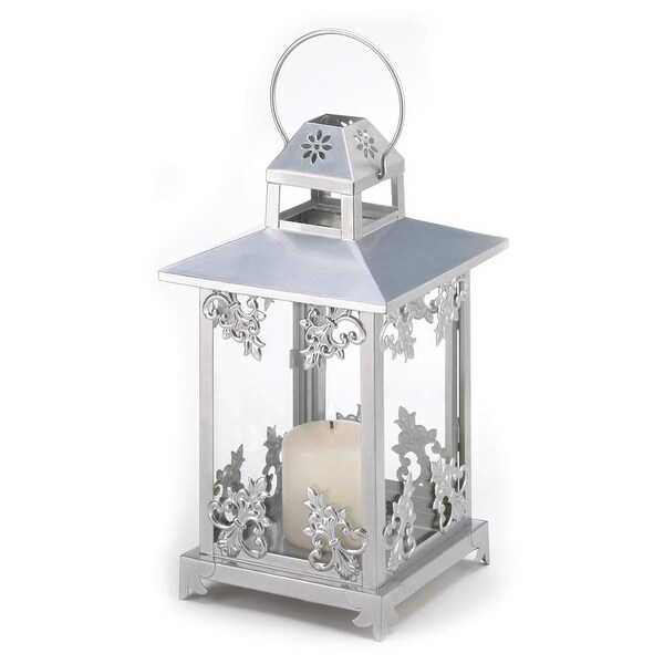 Ancient Silver Scrollwork Candle Lantern