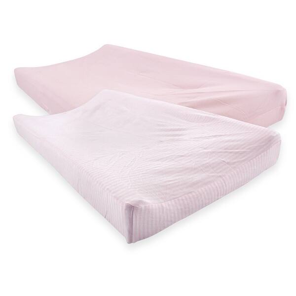 slide 1 of 1, Touched by Nature Baby Girl Organic Cotton Changing Pad Cover, Barely Pink, One Size - Barely Pink Organic Cotton - Barely Pink