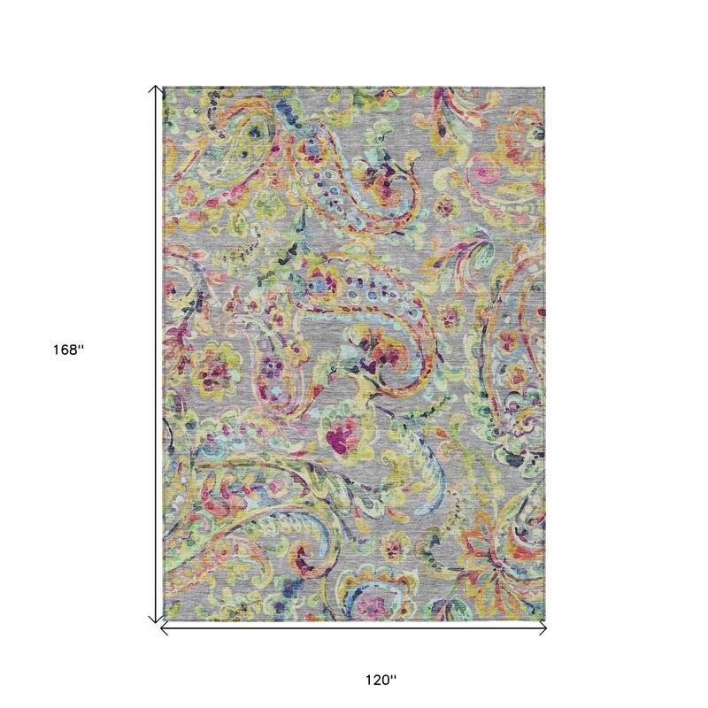 HomeRoots Paisley Transitional Rectangle Outdoor Rug