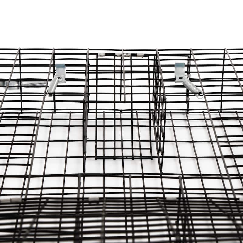 Rugged Ranch SQRTO Squirrelinator Trap CatchMor Live Animal 2 Door Metal Cage - 24.5 x 24.5 x 5 inches