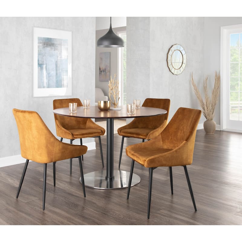 Silver Orchid Alba Upholstered Dining Chair with Black Metal Finish - Set of 2