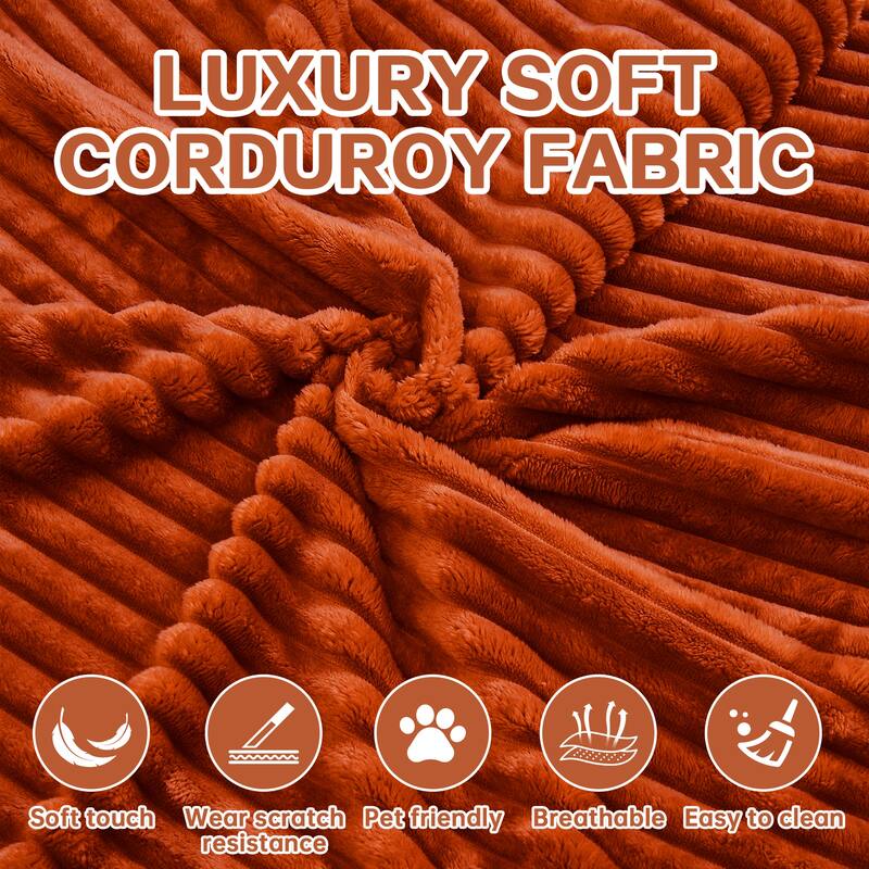 Convertible Floor Sofa Bed, 5-in-1 Modular Compressed Couch with Blanket Pillow, Corduroy Foam Sleeper