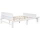 preview thumbnail 8 of 6, White Full Size Wood Platform Bed w/ Footboard Bench Upholstered Bed Frame