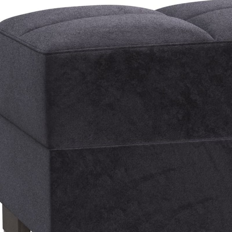 HomeRoots 52" Black and Brown Microfiber Tufted Storage Ottoman