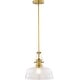 preview thumbnail 1 of 8, Vaxcel Lighting P0430 Beloit 12" Wide Pendant Brushed Gold