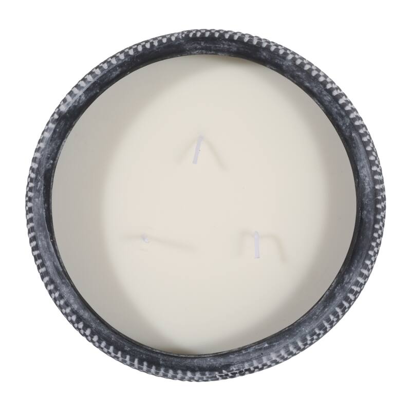 Decorative Textured Ceramic Neroli and Basil Scented Candle