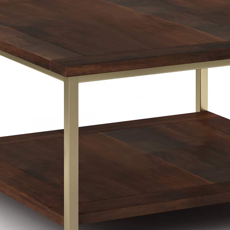WYNDENHALL Rhonda Solid Mango Wood & Metal Industrial Coffee Table - 34 W x 34 D x 18 H